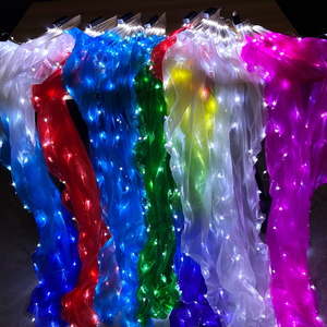 Ventagli in Seta <span class=keywords><strong>LED</strong></span> Lunghi, Ventaglio per Danza del Ventre, Ventaglio Luminoso <span class=keywords><strong>LED</strong></span> per Donne e Ragazze, Accessori per Feste in Discoteca, Carnevale e Spettacoli - Product Image 6