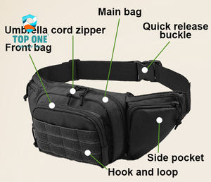 Top One Material Oxford para acampar al aire libre, senderismo y caza, riñonera táctica oculta, bolsa de cadera - Product Image 2