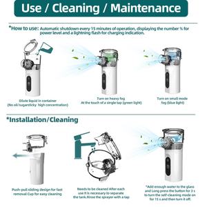 เครื่องพ่นยาแบบพกพา AA Version และแบบชาร์จไฟได้ รุ่น Ultrasonic Mesh Nebulizer พร้อมหน้ากากพ่นยาแบบพกพา W11 W12 พร้อมจอ LCD - Product Image 4