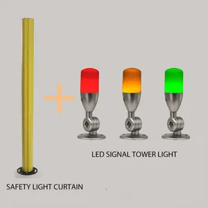 Cortina de luz láser DC24V, uso robótico, valla, Sensor de cortina de luz de seguridad automático con espejo, 1 Juego de protección de seguridad Industrial