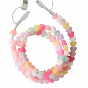 Câble de chargeur de téléphone en perles acryliques, bijoux fantaisie, perles multicolores, cordon de synchronisation de données USB - Product Image 6