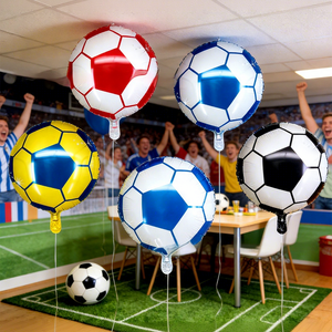 Globo de Aluminio con Forma de Balón de Fútbol de 60 Pulgadas para Fiesta Temática Europea, Decoración para Cumpleaños Infantiles - Product Image 4