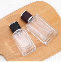 Flacon pulvérisateur de parfum en verre vide rectangulaire 30ml 50ml avec pompe, pour emballage cosmétique, atomiseur de parfum, bouteilles d'huile parfumée