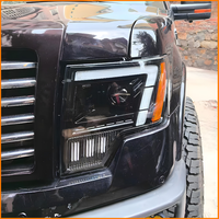 Untuk Ford F150 2009-2014 XL XLT SVT Raptor Lampu Depan Proyektor LED Bi Xenon DRL Sequential Flowing Upgrade Lampu Depan Truk