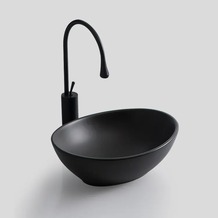 Kidoir all'ingrosso a buon mercato il miglior insolito su misura Hotel bagno lavandini colore nero ceramica lavabo