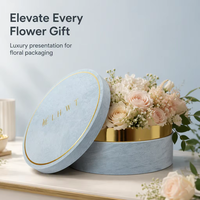 Boîte cadeau ronde rigide personnalisée avec logo, boîte cylindrique de luxe en velours pour fleurs