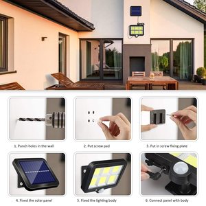 Lámpara <span class=keywords><strong>Solar</strong></span> de Pared Dividida de 120 COB con Control Remoto, Impermeable y con <span class=keywords><strong>Sensor</strong></span> de <span class=keywords><strong>Movimiento</strong></span> para Uso en Exteriores - Product Image 6