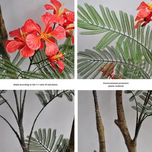 ต้นไม้ประดิษฐ์ขายส่ง ต้นไม้ฟลามโบยันต์ ต้นไม้พลาสติกโรยัลพอยน์ซิอาน่าที่เป็นมิตรกับสิ่งแวดล้อม สำหรับตกแต่งสำนักงาน ห้องนั่งเล่น และบ้าน - Product Image 4