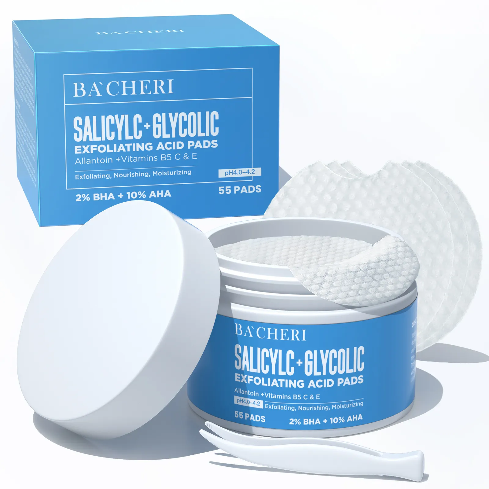 Aha Bha Gezicht Reiniging Resurfacing Exfoliërende Anti Acne Salicylzuur 20% Glycolzuur Gezicht Pads Aha Pads Resurfacing Pads