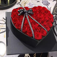 Moon Yu Idées cadeaux pour la Saint-Valentin Rose naturelle Rose éternelle Boîte Rose préservée dans une boîte en forme de coeur Cadeaux pour femmes filles