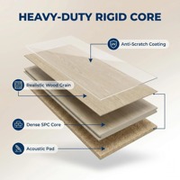Plancher SPC 7mm Effet Bois Côtier 100% Étanche Antidérapant à Clipser Vinyle Rigide pour Usage Intérieur Hôpital