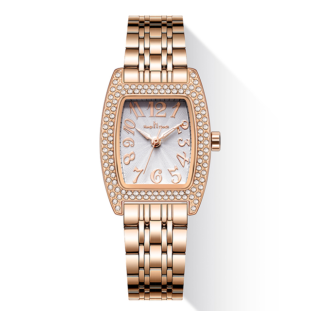 Luxury Brand Ladies Quartz Watches Stainless Steel Female Wrist Watch with Rhinestone Fashionable Accessories for Women Girls