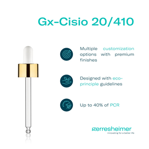 หัวหยดแก้วแบบกันน้ำ Gx-Cisio 20/410 เป็นมิตรกับสิ่งแวดล้อม พร้อมฝาเกลียวแบบหลอด บรรจุภัณฑ์เครื่องสำอางคุณภาพสูง - Product Image 5