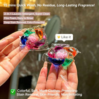 DMVCOCO Perles de gel lessive écologiques 6-en-1 avec nettoyage en profondeur et parfum longue durée, élimination des taches, douceur et confort pour usage domestique