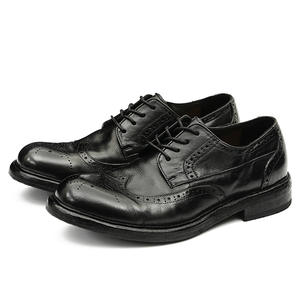 Luxurious Quality Italian-style Office Career Formal Shoes Men's <b>Genuine</b> <b>Leather</b> Lace-up Oxford Handcrafted Anti-Slippery - Product Image 1