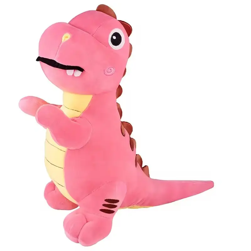 OEM/ODM suporte de amostra grátis boneco de pelúcia de dinossauro rosa personalizado desenho bonito de desenho animado brinquedo de pelúcia presente de aniversário para meninas