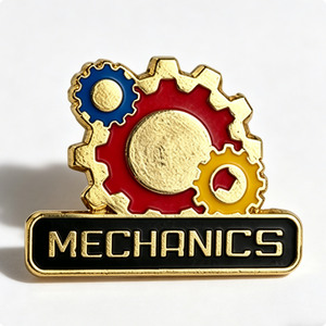 Pin de Solapa Metálico Esmaltado Duro con Forma de Engranaje Mecánico, Chapado en Oro, Insignia 2D para Regalo de Negocios y Souvenir Industrial - Product Image 5