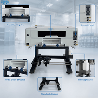 Nouvelle imprimante d'autocollants numérique UV DTF semi-automatique de 300 mm avec 3 têtes d'impression XP600