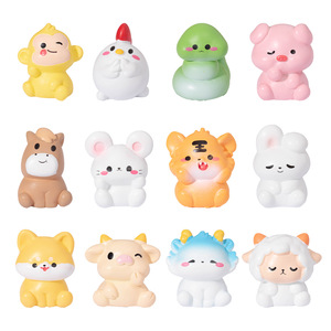 เครื่องประดับเรซิ่นรูปสัตว์จีนขนาดเล็ก ของตกแต่งบ้านสำหรับวางบนโต๊ะ - Product Image 5