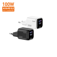 Chargeur mural pour téléphone Vina 100W 70W à charge rapide GaN Type-C avec écran TFT intelligent, écran intelligent QC 3.0 AVS PD 3.2 pour iPhone Samsung