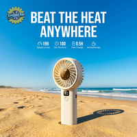 Ventilateur portable sans fil turbo 199 vitesses, vent puissant, rechargeable, ventilateur portatif pour extérieur avec aromathérapie