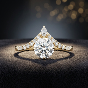 Bague de fiançailles torsadée en diamant rond cultivé en laboratoire certifié IGI pour femmes en or 10K 14K 18K argent 925 935 - Product Image 1