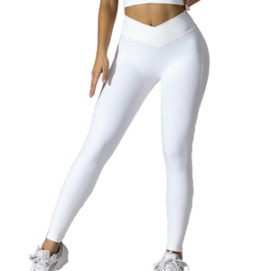 Leggings de sport respirants en Spandex/Nylon, extensibles dans quatre directions, longueur cheville, personnalisables, pour activités de plein air, décontractées, gym, yoga, fitness, OEM - Product Image 1