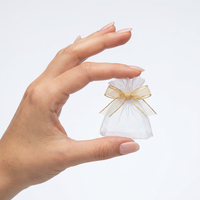 Sac cadeau en PVC transparent de luxe avec logo personnalisé et nœud en ruban de chiffon pré-noué pour mariage et emballage cosmétique