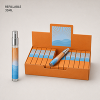 Flacons de parfum vides en gros 35 ml avec capuchon doré, atomiseur de poche rechargeable, boîte de présentation de 24 pièces, logo personnalisé