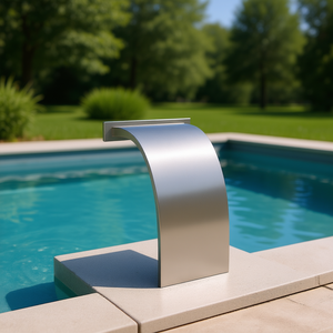Fontaine de piscine en acier inoxydable 304 argentée, minimaliste, durable pour l'extérieur - Product Image 2