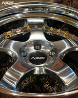 NJQS Meister S1 3P 10.5X9.5 24 Jante de travail en aluminium à déport profond, centre couleur Gun Metal, 5X114.3 VS KF VSKF S1R-FS2 Poli, Nouveau