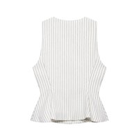 GX7711 Nouvelle Collection 2026 – Ensemble 2 Pièces Haut Rayé Sans Manches Col V et Pantalon pour Femme – Vêtements de Rue Tendance de Haute Qualité