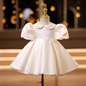 Boutique blanco grandes lazos con cuentas satén niño bebé boda fiesta baile vestido niños <span class=keywords><strong>Primera</strong></span> Comunión disfraz flor niñas vestidos - Product Image 6