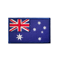 Drapeaux d'Australie et de Nouvelle-Zélande en tissu chenille, badges magnétiques brodés en 3D