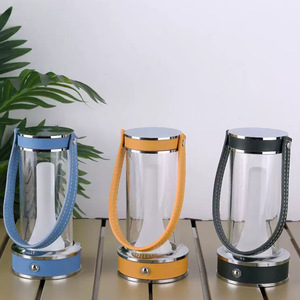 Portable <b>Table</b> Lamp Rechargeable <b>Led</b> Camping <b>Light</b> Blue Handle D8 H16Cm Touch Control Decorative Lantern - Product Image 3