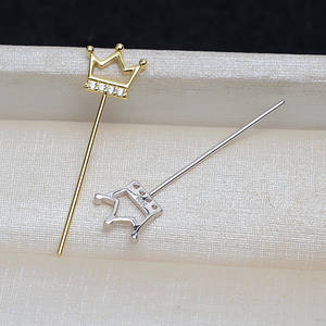 Accesorio Versátil de Plata S925 Hecho a Mano, con Diseño de Varita de Mago Demonio y Corona, para Abalorios Barrocos, Soporte Hueco para Cuentas, Fornituras de Joyería 4010 - Product Image 2