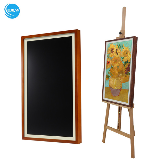 32 43 55 65 75 86 Inch Smart Digital Picture Frame with Art Screen 1920x1080 Wood Material Music WiFi-Biggest Size Home Office