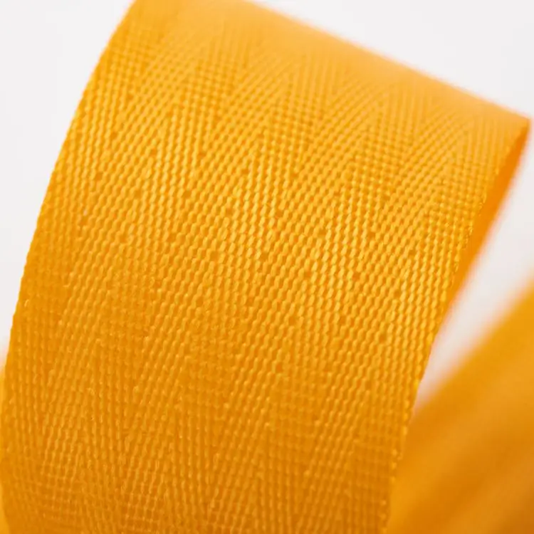 High strength 47mm golden yellow 5 panel Ecotech car seat belt webbing stripe webbing