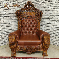 Fauteuil d'appoint classique européen de luxe en bois massif fait main, avec repose-pieds en bois recouvert de laine, personnalisable pour salon