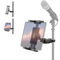 Support de tablette réglable et flexible avec pince de fixation, support de microphone portable en ABS pour bureau