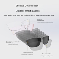Lunettes de soleil polarisées pour le cyclisme en extérieur avec écouteurs sans fil à commande par bouton-poussoir, monture PC – Navigation intelligente et commande vocale