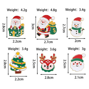 Pins en émail doux à thème de Noël, badges en métal mignons de rennes et de bonhommes de neige de dessin animé - Product Image 2