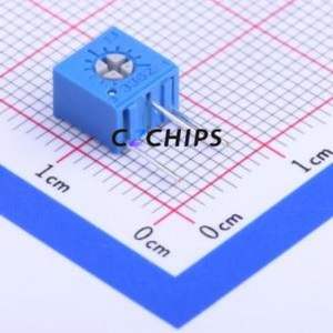 Résistance/potentiomètre réglable 3362W-1-103LF, composant traversant (THT)-3P, 7x6,6 mm, résistance 10 kOhm, 10 %, 500 mW, 100 ppm/ ℃ - Product Image 1
