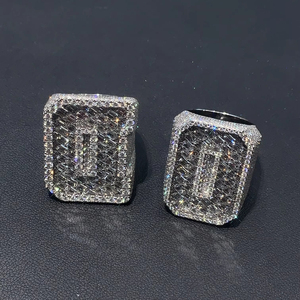 IGI CMA, Herenring met laboratorium gekweekte diamanten, Volledig pavé heren hiphop ring, 14K/18K diamanten ring, Herenring met letterdiamant. - Product Image 1