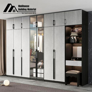 Custom Luxury Modern Design Wardrobe With Glass Door American High End Design Bedroom Closet Furniture With LED Light - Product Image 2