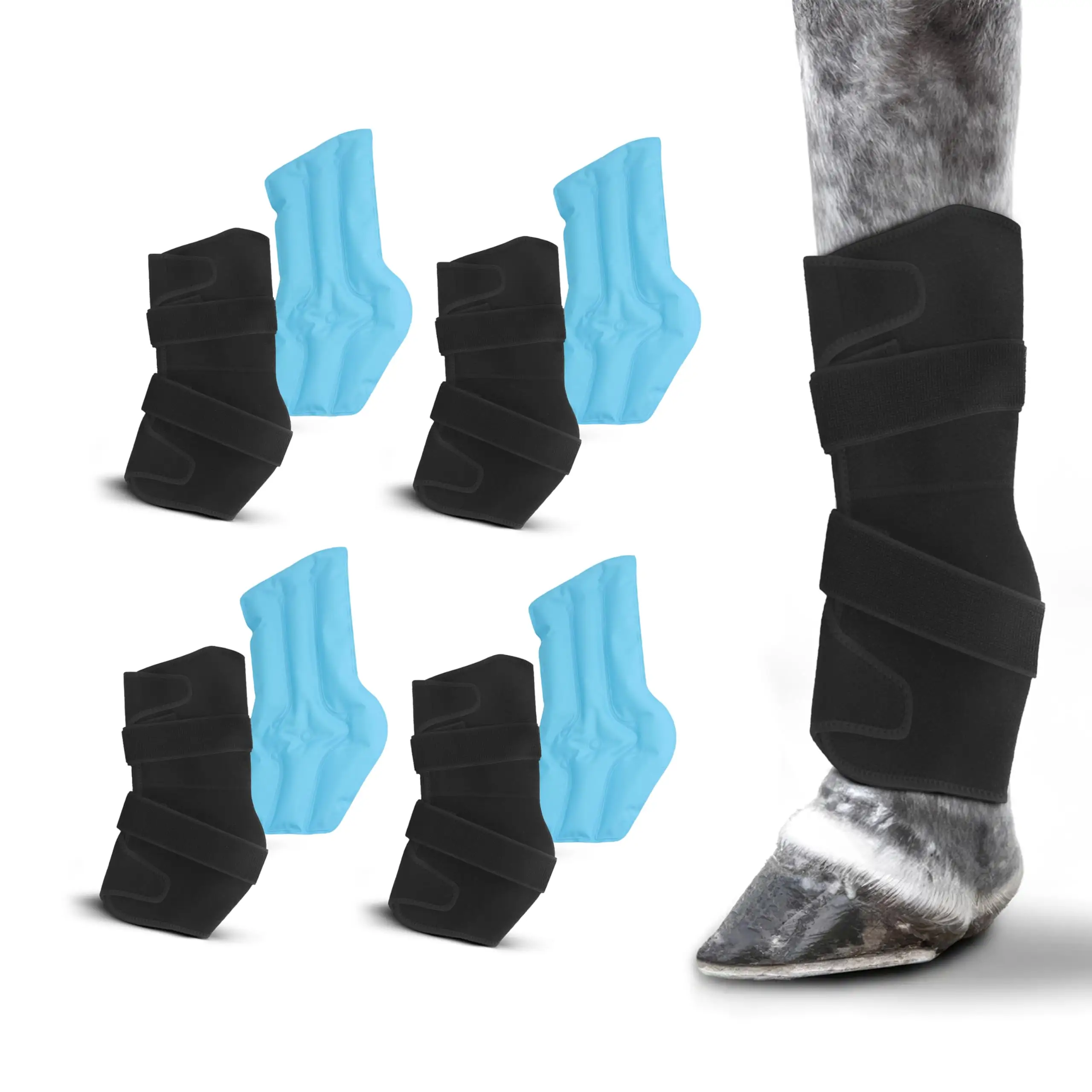 Bellewins Full Coverage Hot And Cold Therapy Cooling Horse Leg Wrap Horse Ice Boots Gel Pack