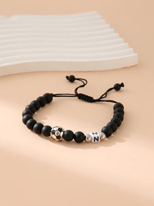 Pulsera de cuentas ajustable con 26 letras de fútbol esmeriladas, de moda, superventas 2026, para aficionados, precio al por mayor - Product Image 6