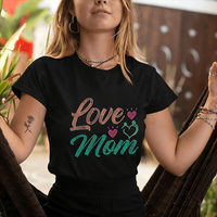 Transfert thermocollant personnalisé en usine pour T-shirt, motif « Nouvelle maman » avec strass