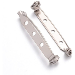 Broche de seguridad de alta calidad, Base de barra trasera, soporte de insignia, alfileres, joyería DIY - Product Image 1