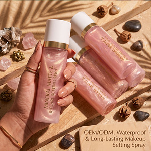 HKH Custom Mineral Makeup <b>Waterproof</b> Oil-control Mist Matte Shimmer Finish Vegan <b>Sunscreen</b> Long Lasting Matte Setting Spray - Product Image 1